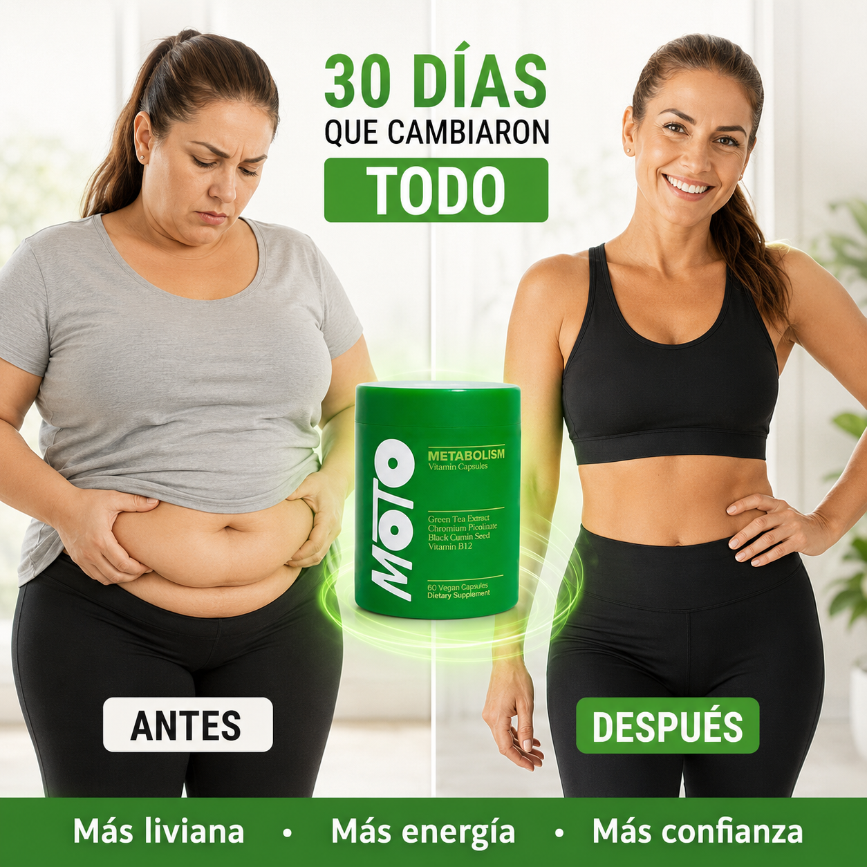 Moto™ Cápsulas para el Metabolismo - Apoyá tu metabolismo. Recuperá tu confianza.
