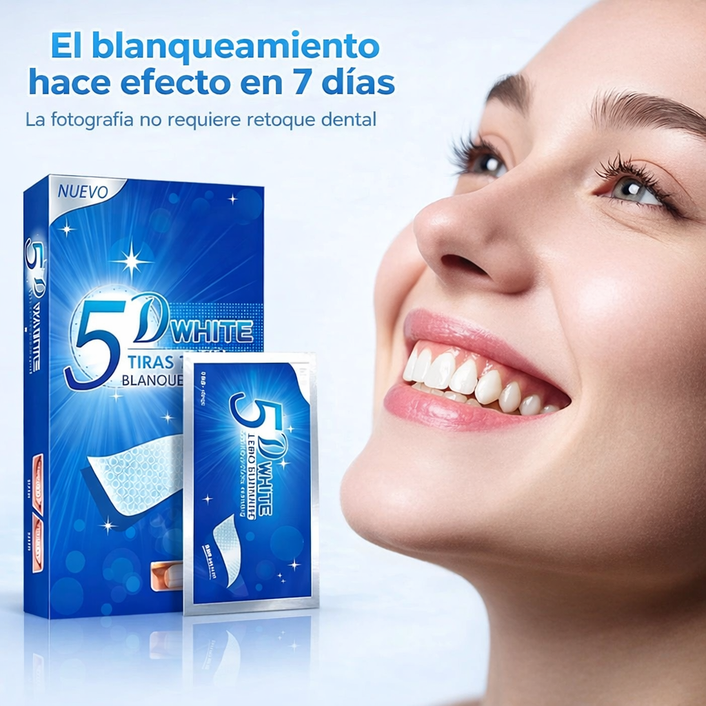 5D White - Tiras Blanqueadoras de Confianza Instantánea