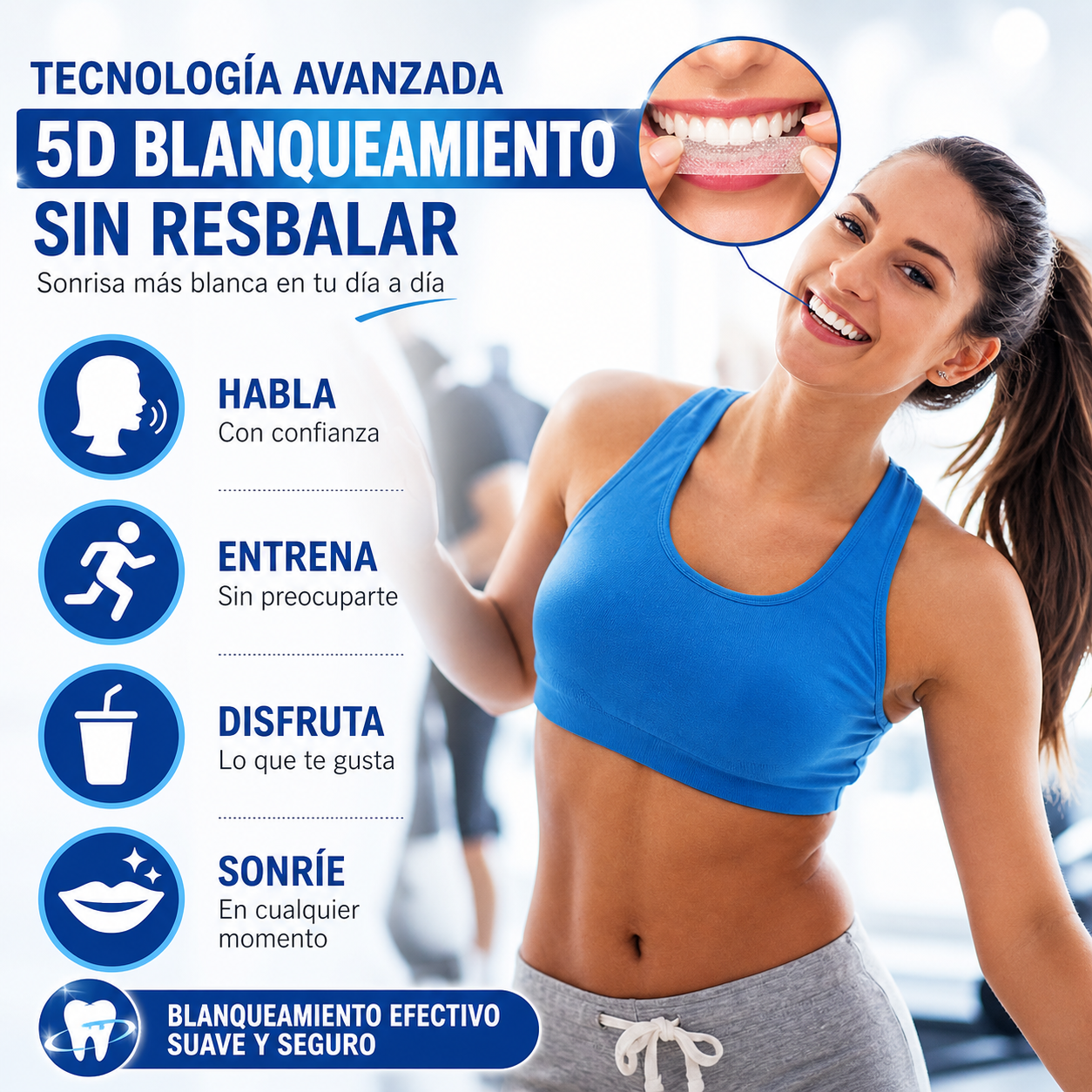Kit Blanqueador Dental 5D – Sonrisa Instantáneamente Más Brillante, Eliminación de Manchas y Fórmula Sin Sensibilidad