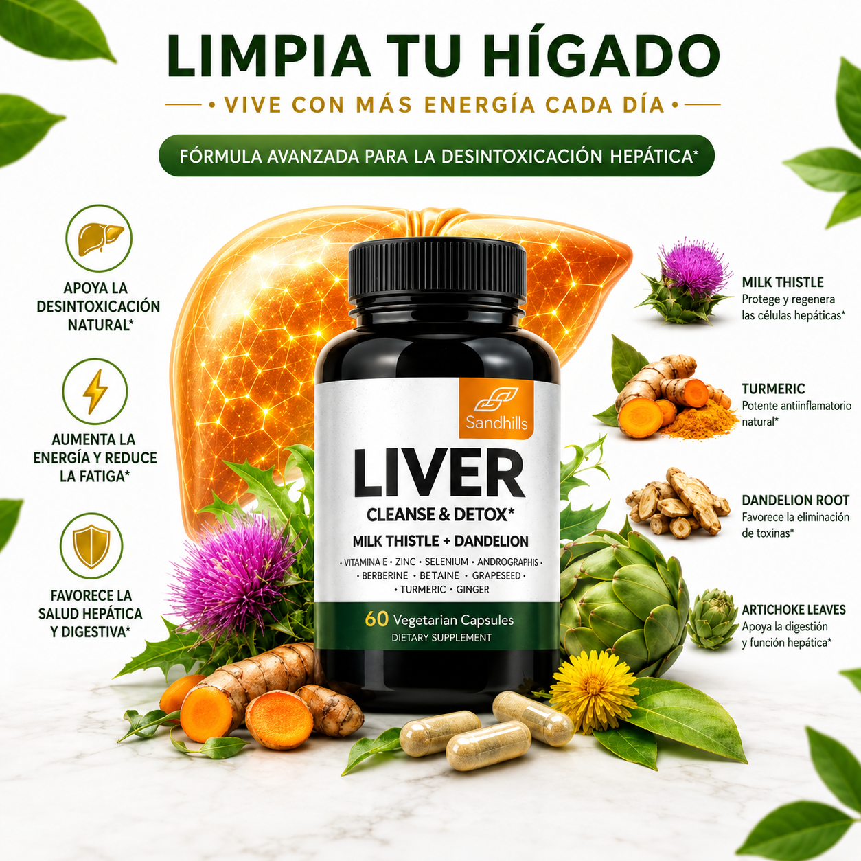 Detox Hepático - Apoyo hepático avanzado para que te sientas mejor.