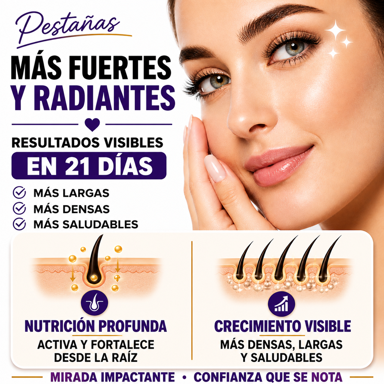 Sérum Potenciador de Pestañas – Crecimiento Visible, Volumen Intenso y Mirada Impactante en 21 Días