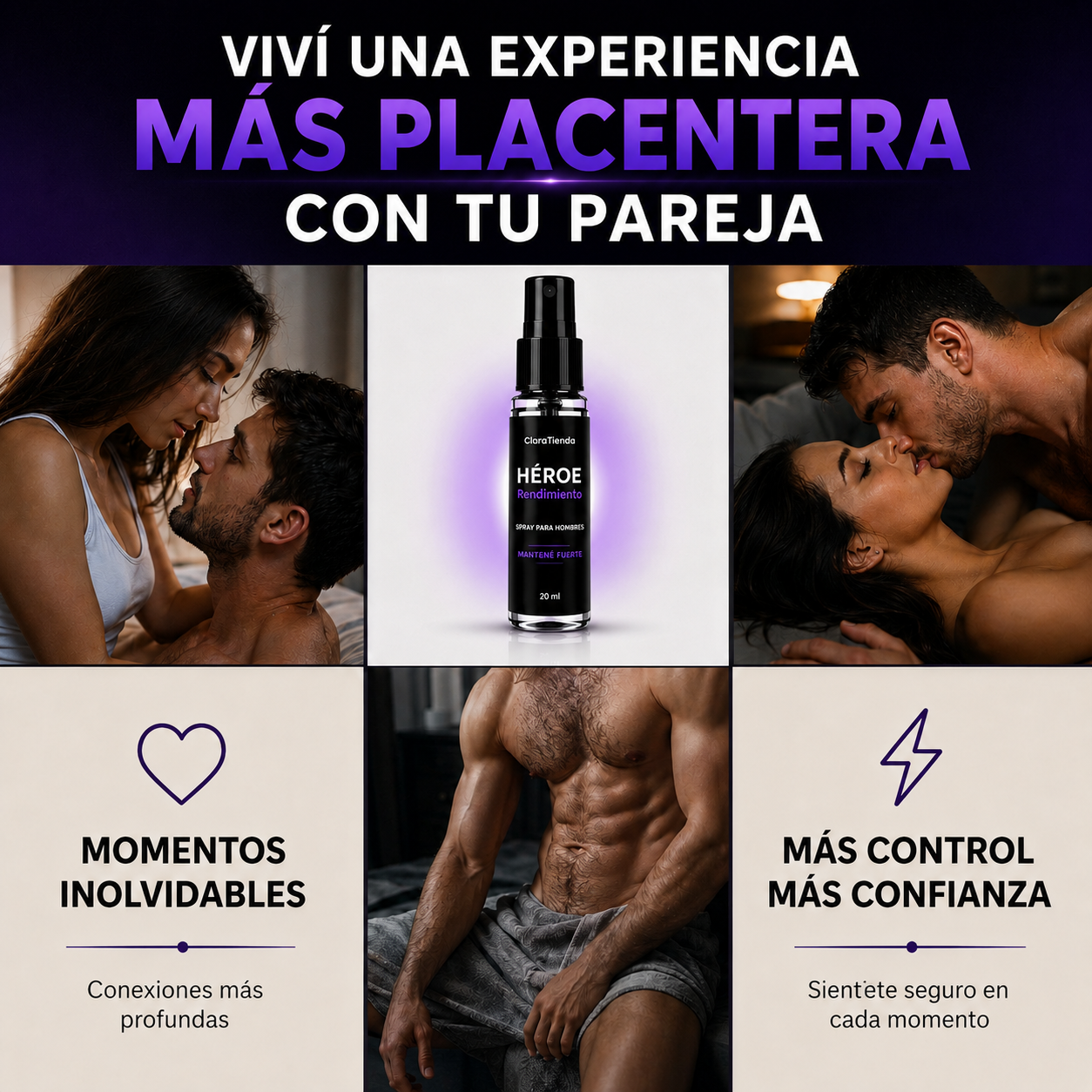 Spray de Rendimiento HÉROE - Recupera el Control. Despierta tu Confianza.