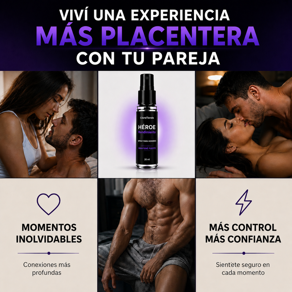 Spray de Rendimiento HÉROE - Recupera el Control. Despierta tu Confianza.