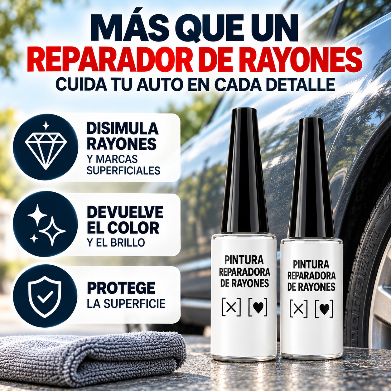 PuraPintura para autos - Restaura el color y el brillo de tu auto sin pasar por el taller (Oferta 2x1)
