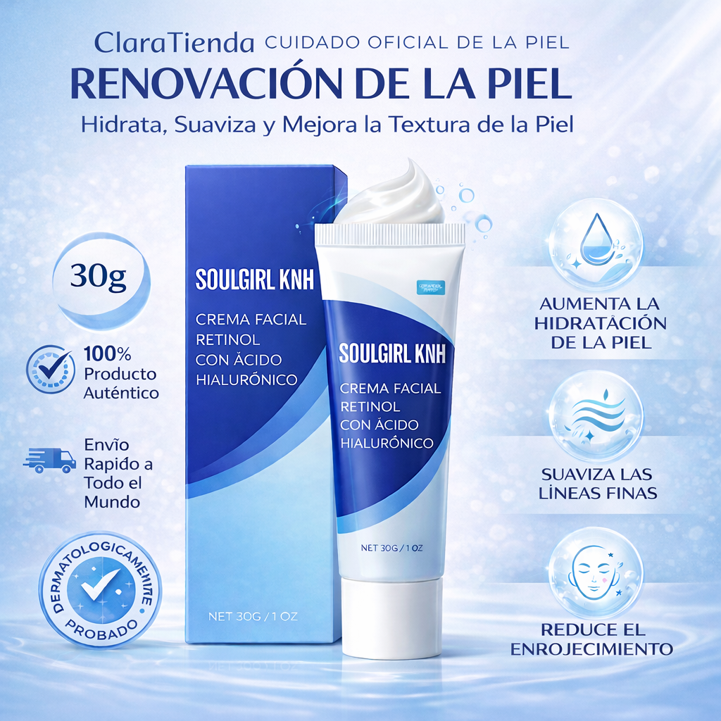 Crema SoulGirl KNH Bio Retinol: hidratación profunda, minimización de poros y reafirmación de la piel.