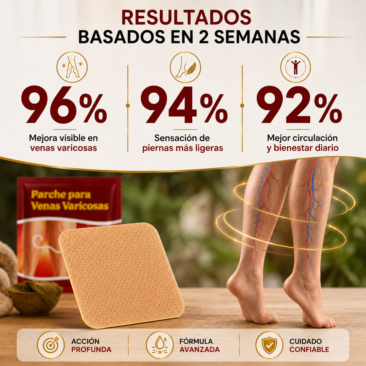 RevitaVein | Parche para Várices – Piernas Más Ligeras, Suaves y Visiblemente Más Saludables
