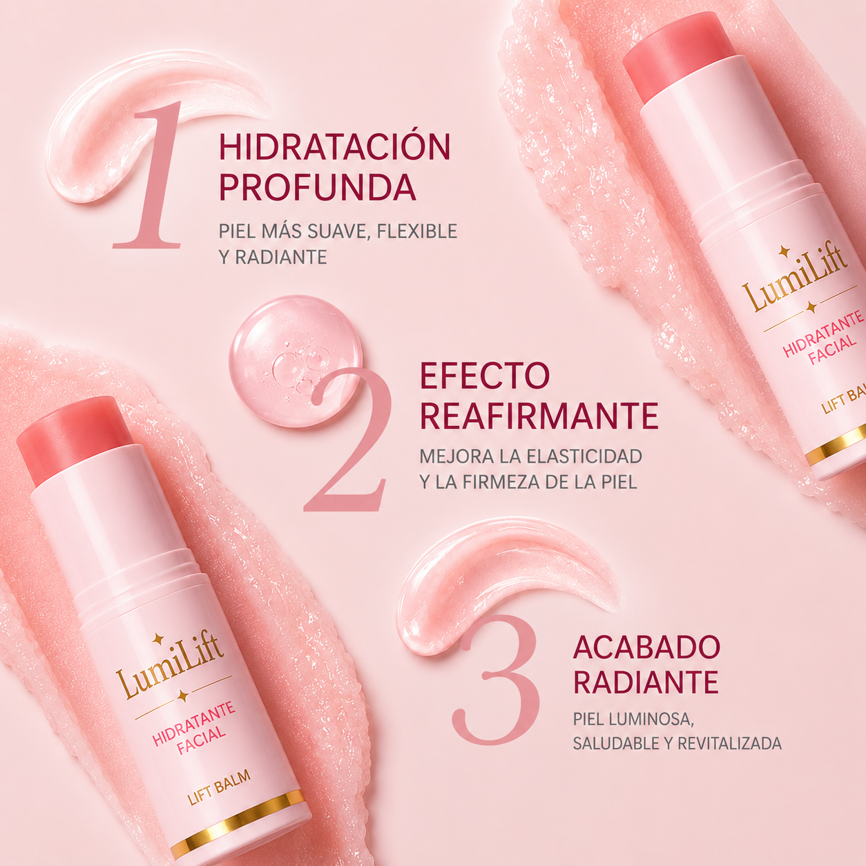LumiLift Bálsamo Facial Reafirmante - Efecto Lifting Instantáneo • Hidratación Profunda • Luminosidad Natural