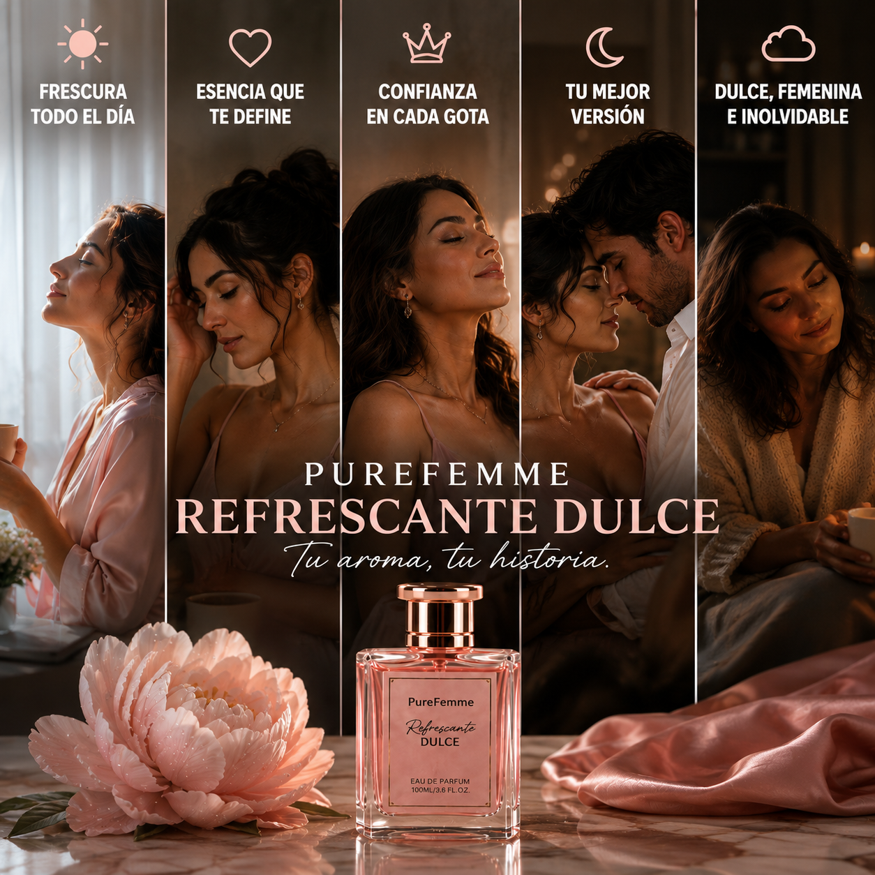 PureFemme Refrescante Dulce - La Frescura Íntima que Te Hace Sentir Segura, Cómoda y Delicadamente Femenina Todo el Día  Subheadline