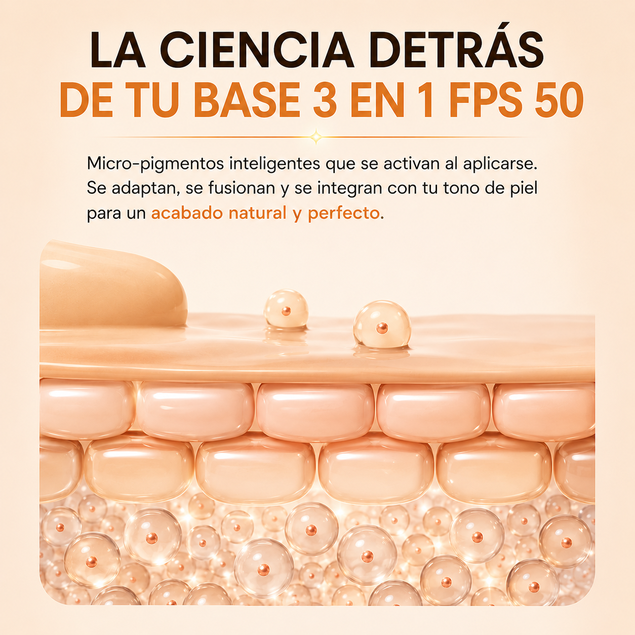 Base Facial 3 en 1 FPS 50 – Maquillaje, Tratamiento y Protección Solar
