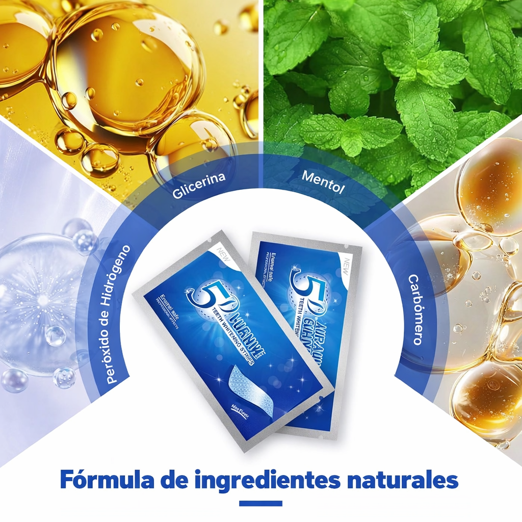 5D White - Tiras Blanqueadoras de Confianza Instantánea