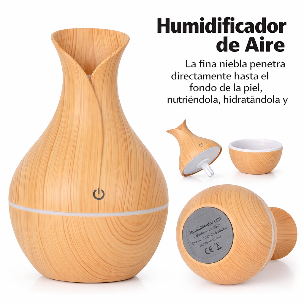 Humidificador ultrasónico con aromaterapia - Convertí tu casa en un lugar donde de verdad te relajás