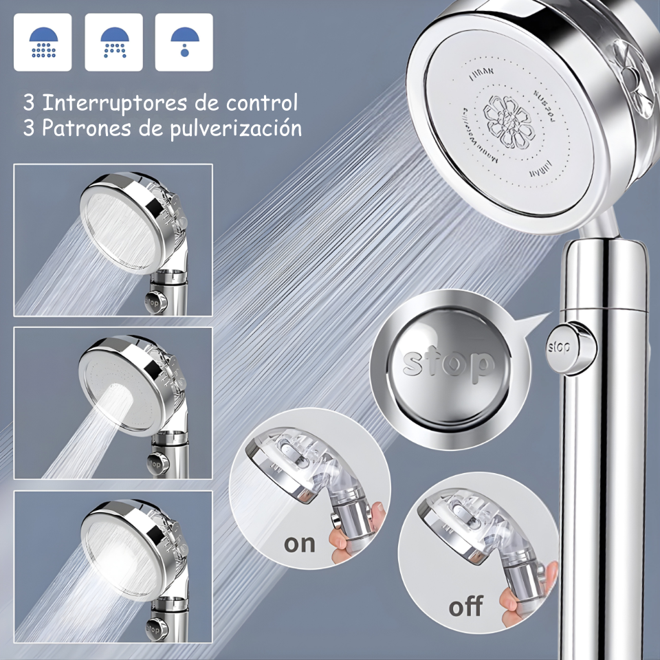 Ducha Turbo: Cabezal de ducha de lujo de alta presión que ahorra agua