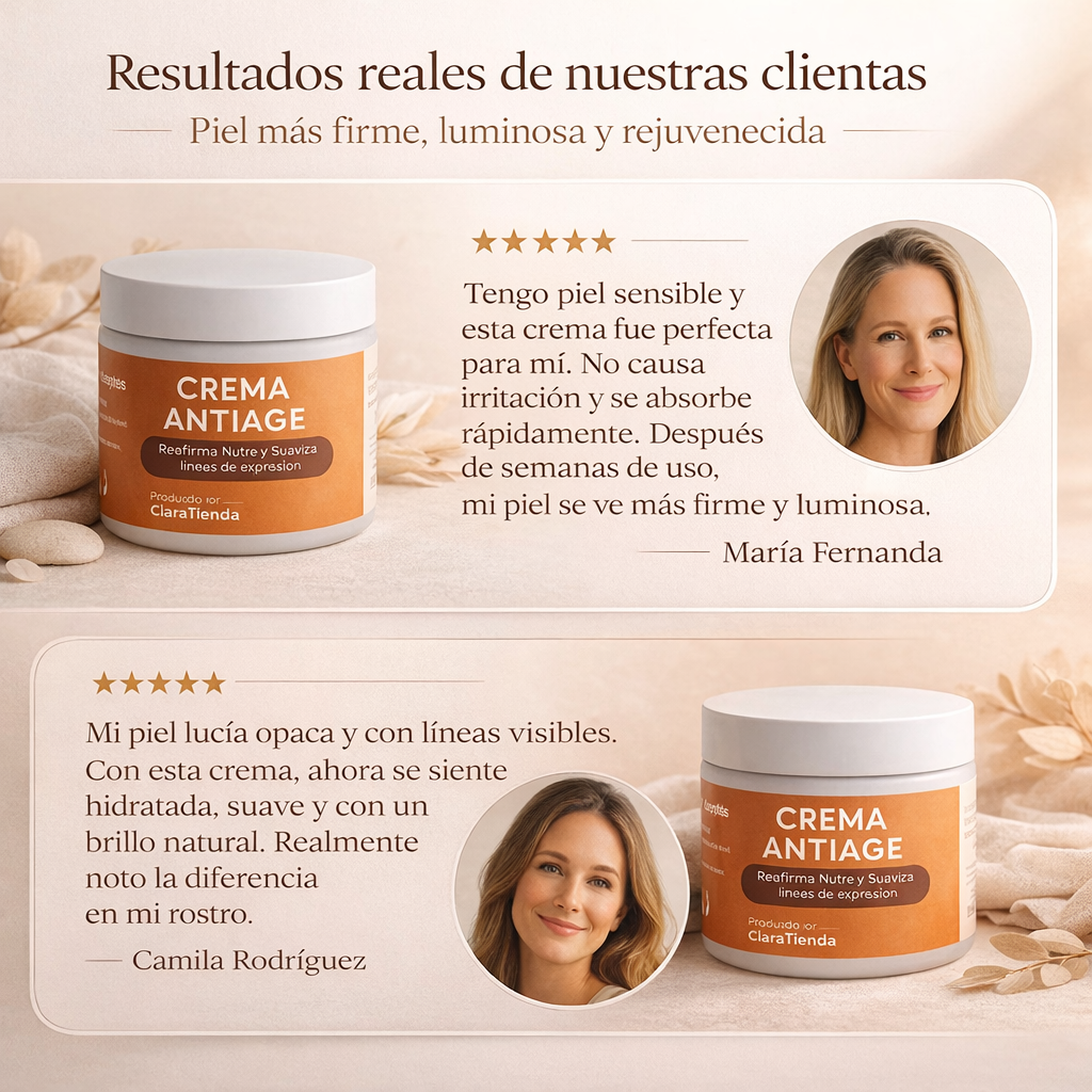 Crema Antiage Reafirmante : Reafirma, nutre y suaviza líneas de expresión