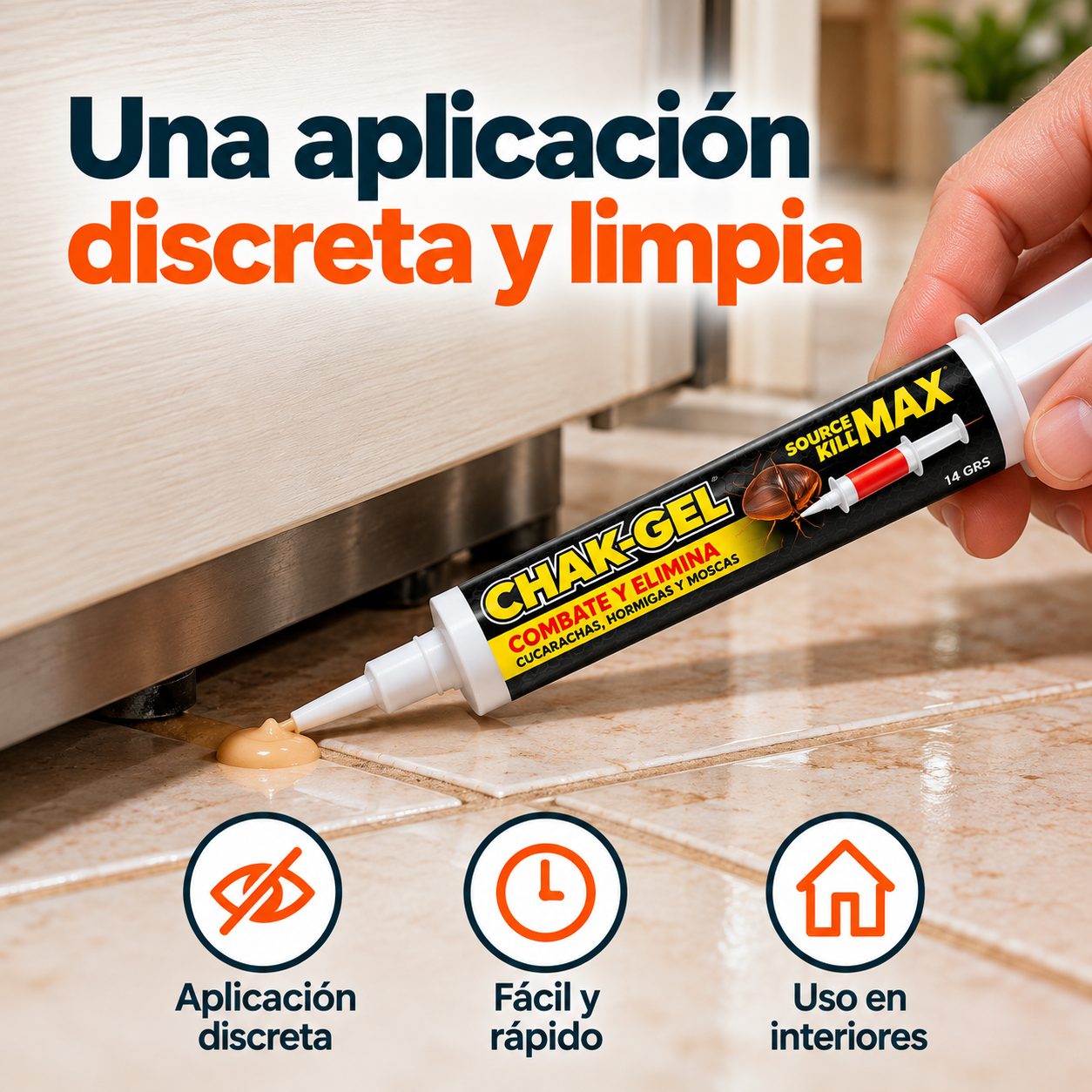 CHAK-GEL – Gel Cebo para Control de Cucarachas, Hormigas y Moscas