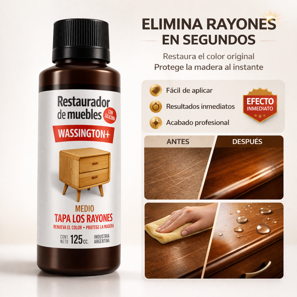 Restaurador de Muebles – Tapa Rayones y Renueva la Madera al Instante