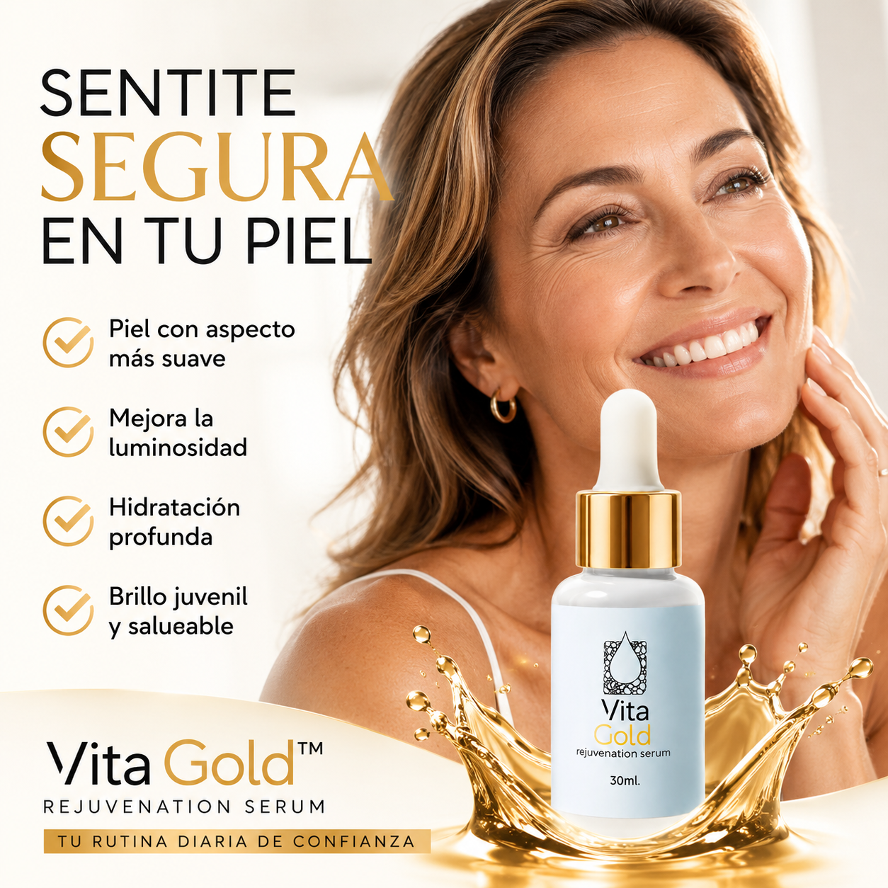 Vita Gold™ Rejuvenation Serum - Revelá una piel más suave, firme y radiante.