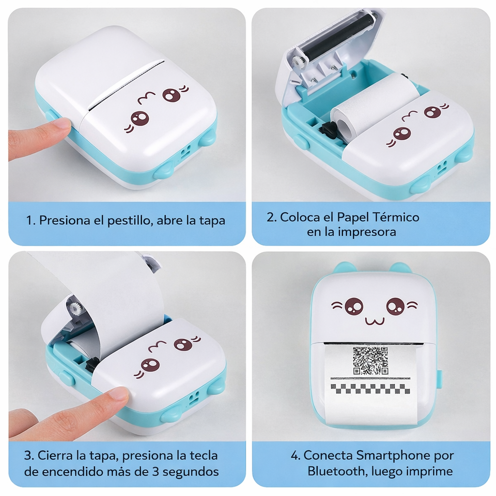 Mini impresora térmica portátil recargable (sin tinta) + ENVÍO GRATIS