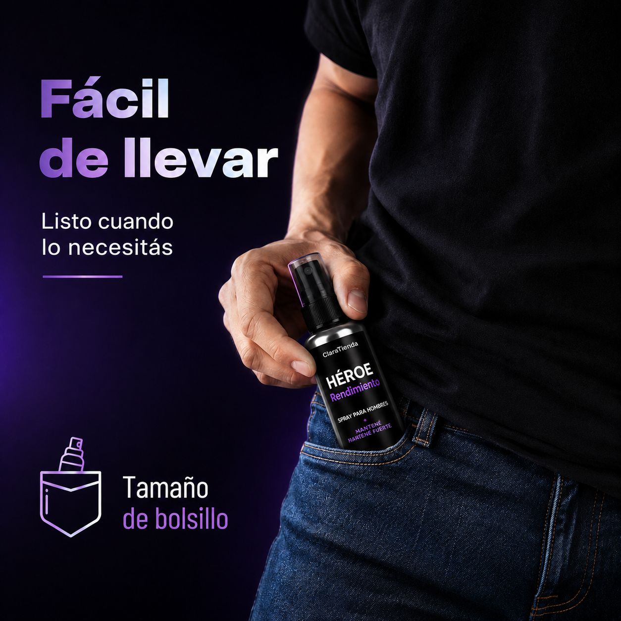 Spray de Rendimiento HÉROE - Recupera el Control. Despierta tu Confianza.