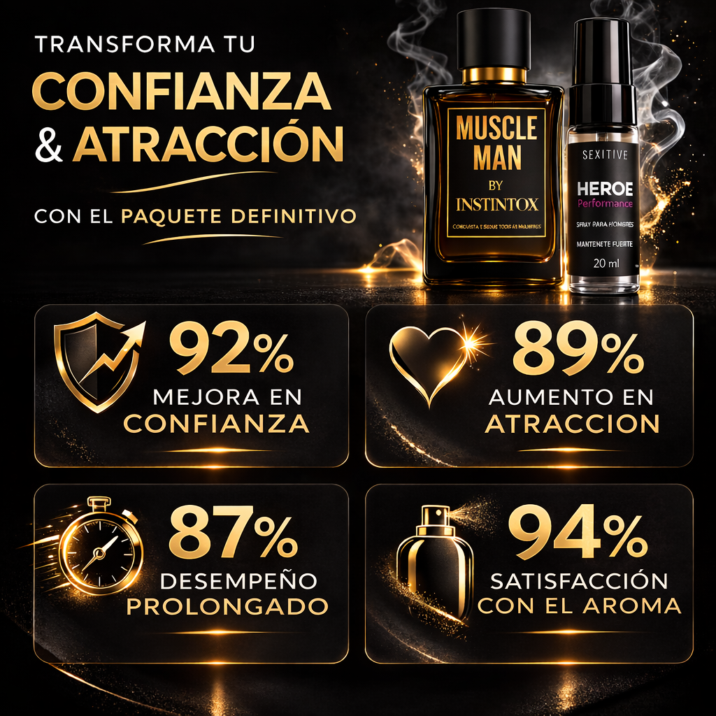 Colonia Muscle Man + Spray de Rendimiento HEROE - El paquete definitivo para la confianza masculina