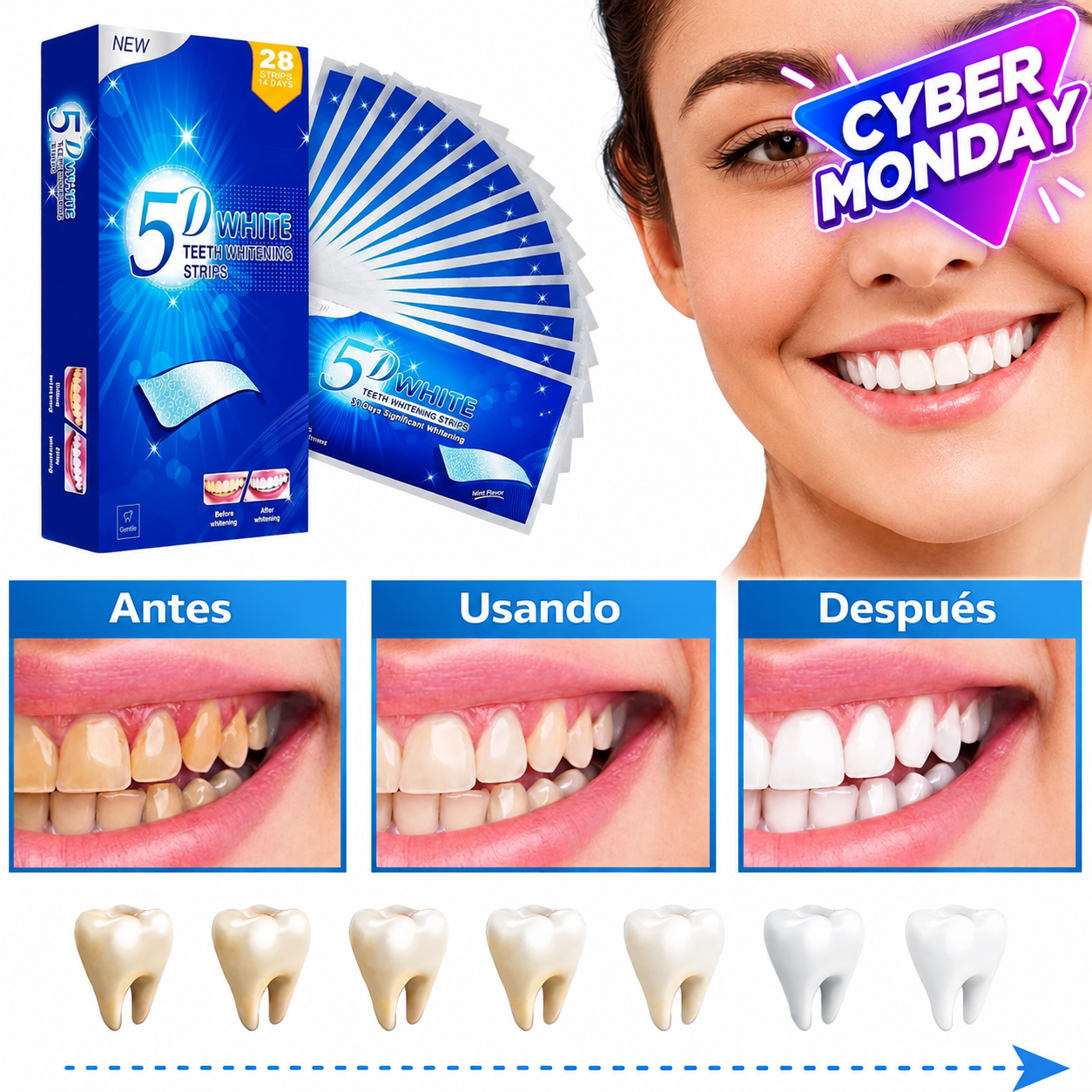 🦷 5D White Pro – Blanqueamiento Dental Profesional en Casa