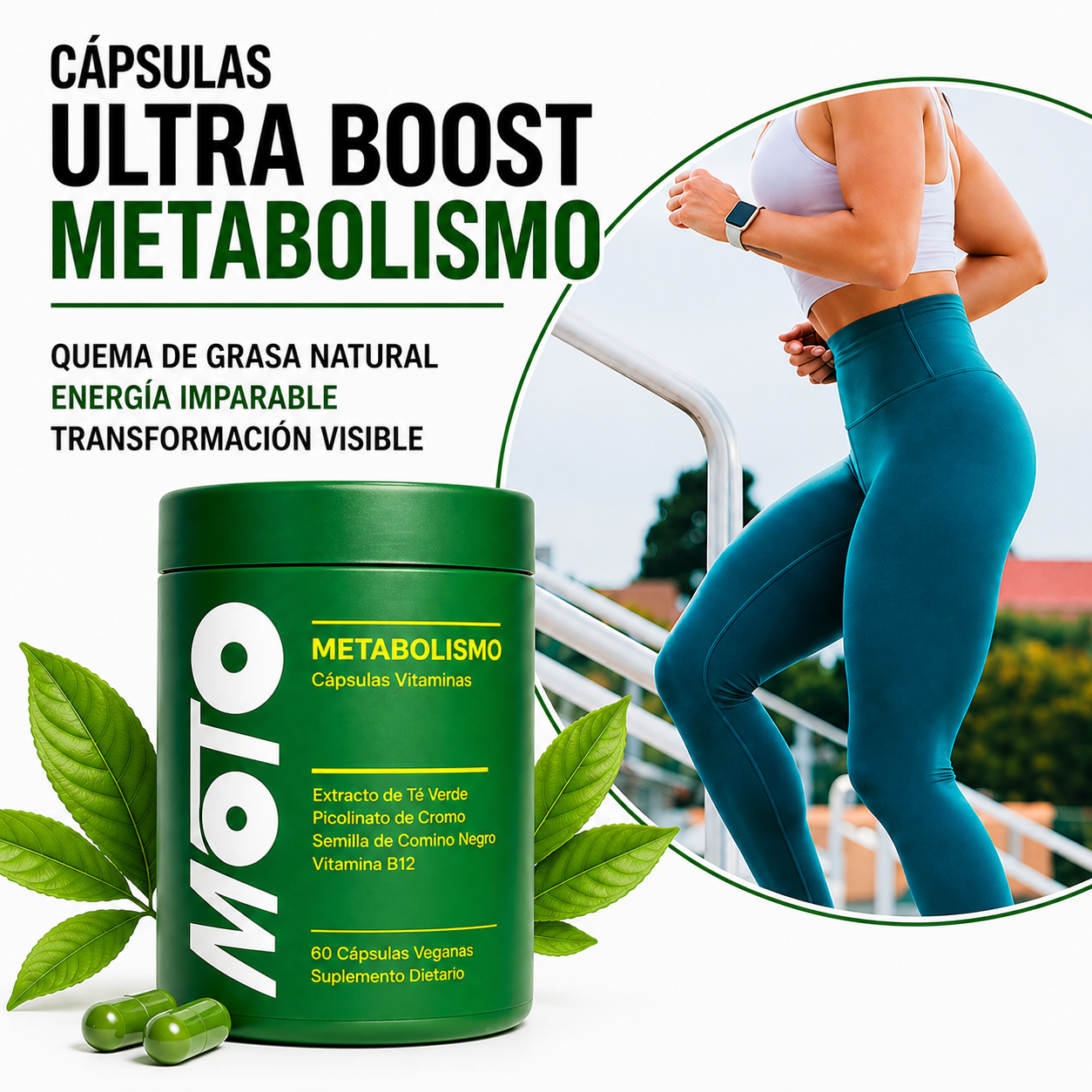 Cápsulas Ultra Boost Metabolismo: quema de grasa natural, energía imparable y transformación visible