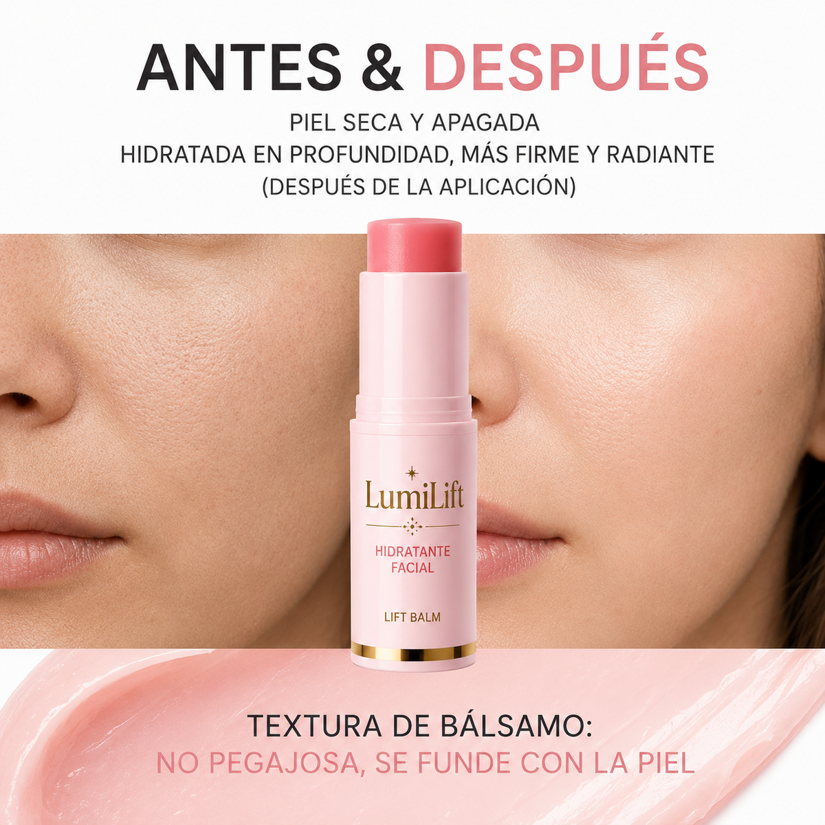 LumiLift Bálsamo Facial Reafirmante - Efecto Lifting Instantáneo • Hidratación Profunda • Luminosidad Natural