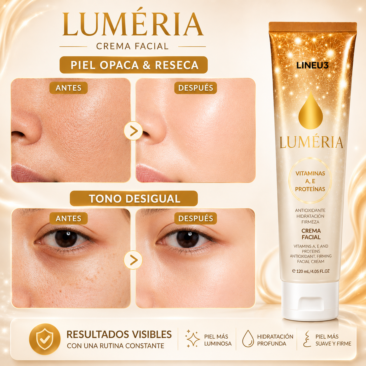 LUMÉRIA 2x1 POR TIEMPO LIMITADO – Piel Más Lisa, Firme y Radiante Desde las Primeras Aplicaciones