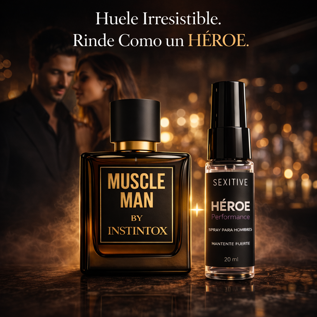Colonia Muscle Man + Spray de Rendimiento HEROE - El paquete definitivo para la confianza masculina