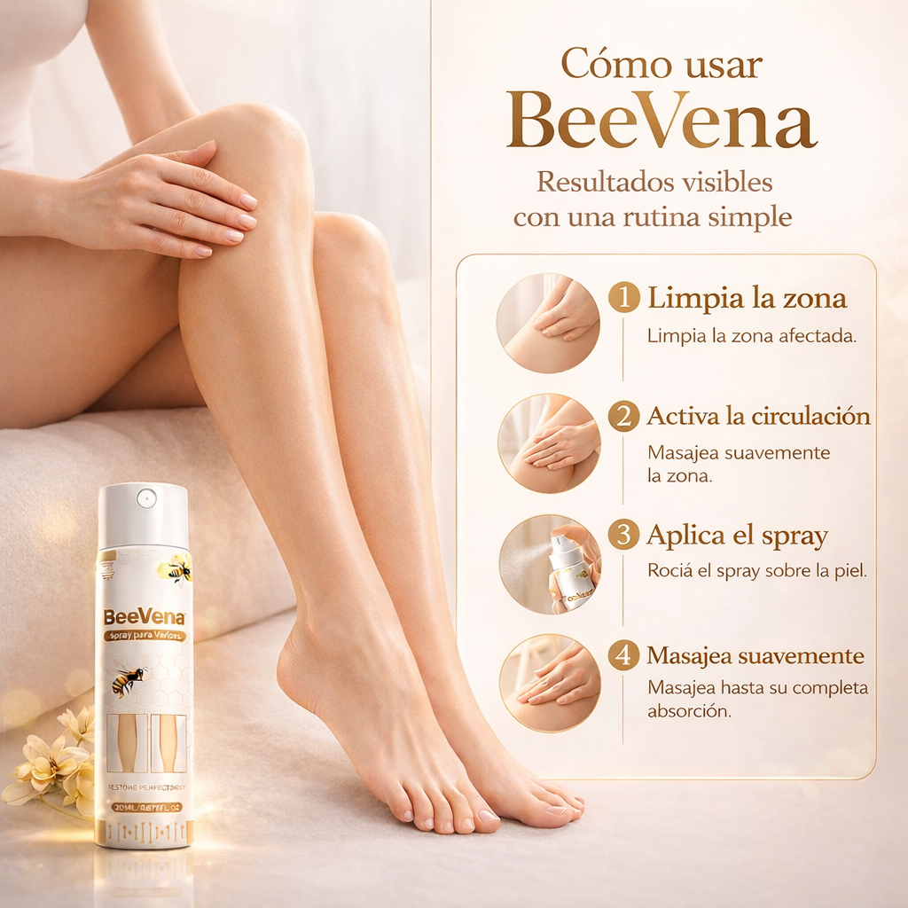 Beevena Spray para Varices – Alivio Rápido y Llévate 2x1 Hoy (Piernas Ligeras Sin Dolor)