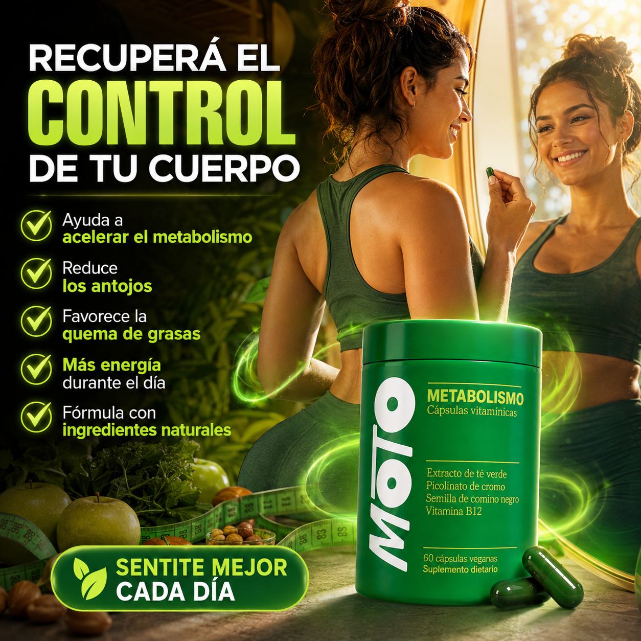 Cápsulas MOTO™ para el Metabolismo - Activá Tu Metabolismo. Controlá Antojos. Más Energía.