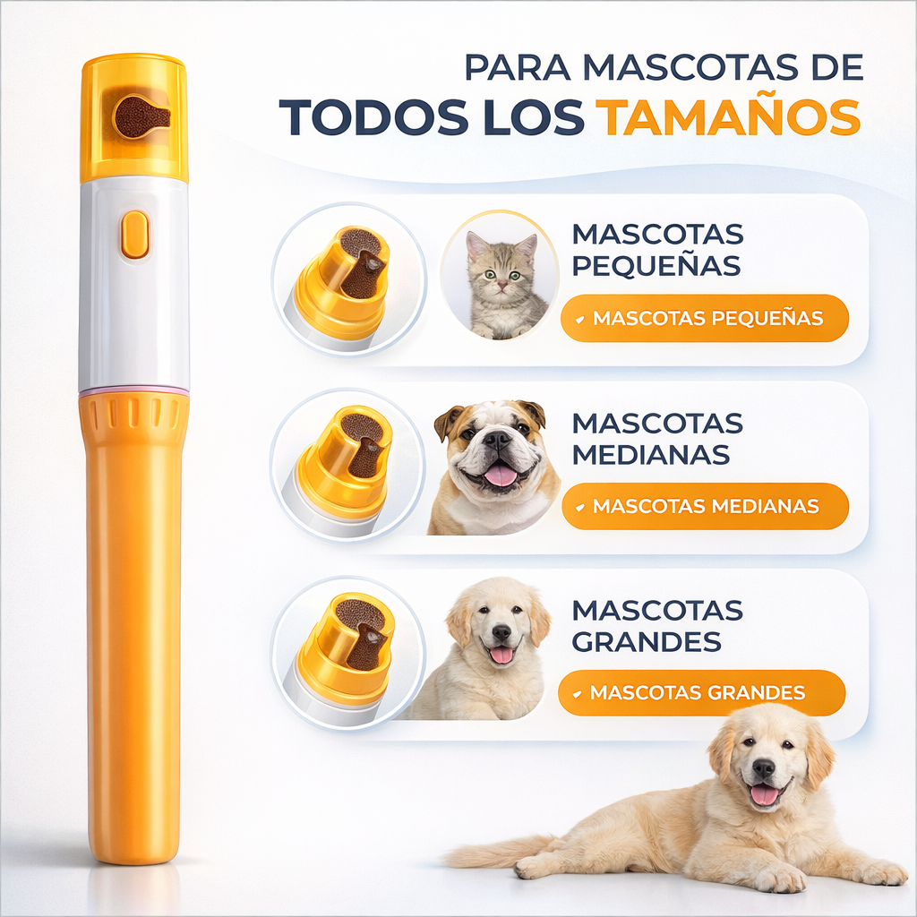 PetPedicure Lima de uñas de precisión: lápiz de aseo silencioso, seguro y sin estrés