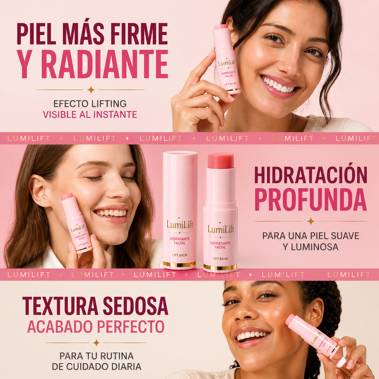 LumiLift Bálsamo Facial Reafirmante - Efecto Lifting Instantáneo • Hidratación Profunda • Luminosidad Natural