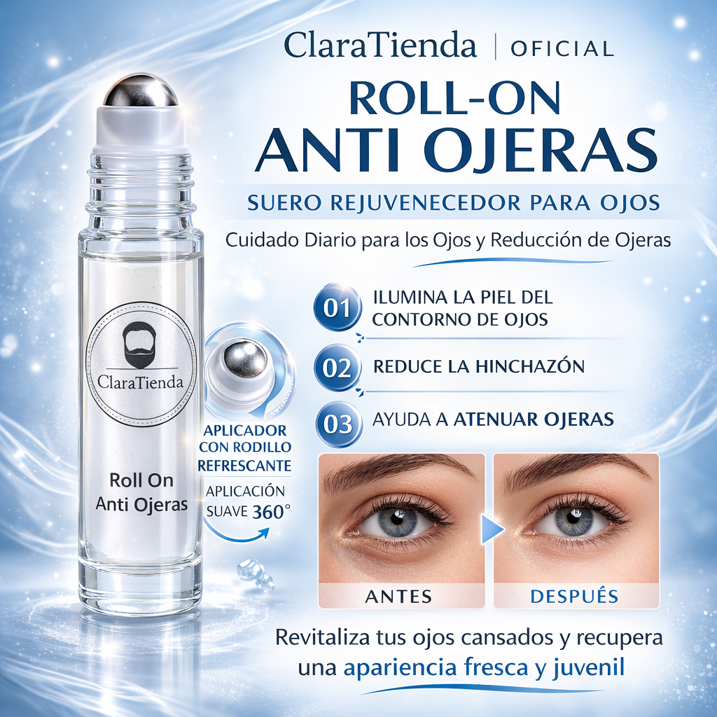 Roll-On Anti Ojeras – Ilumina, Desinflama y Rejuvenece Tu Mirada en Minutos