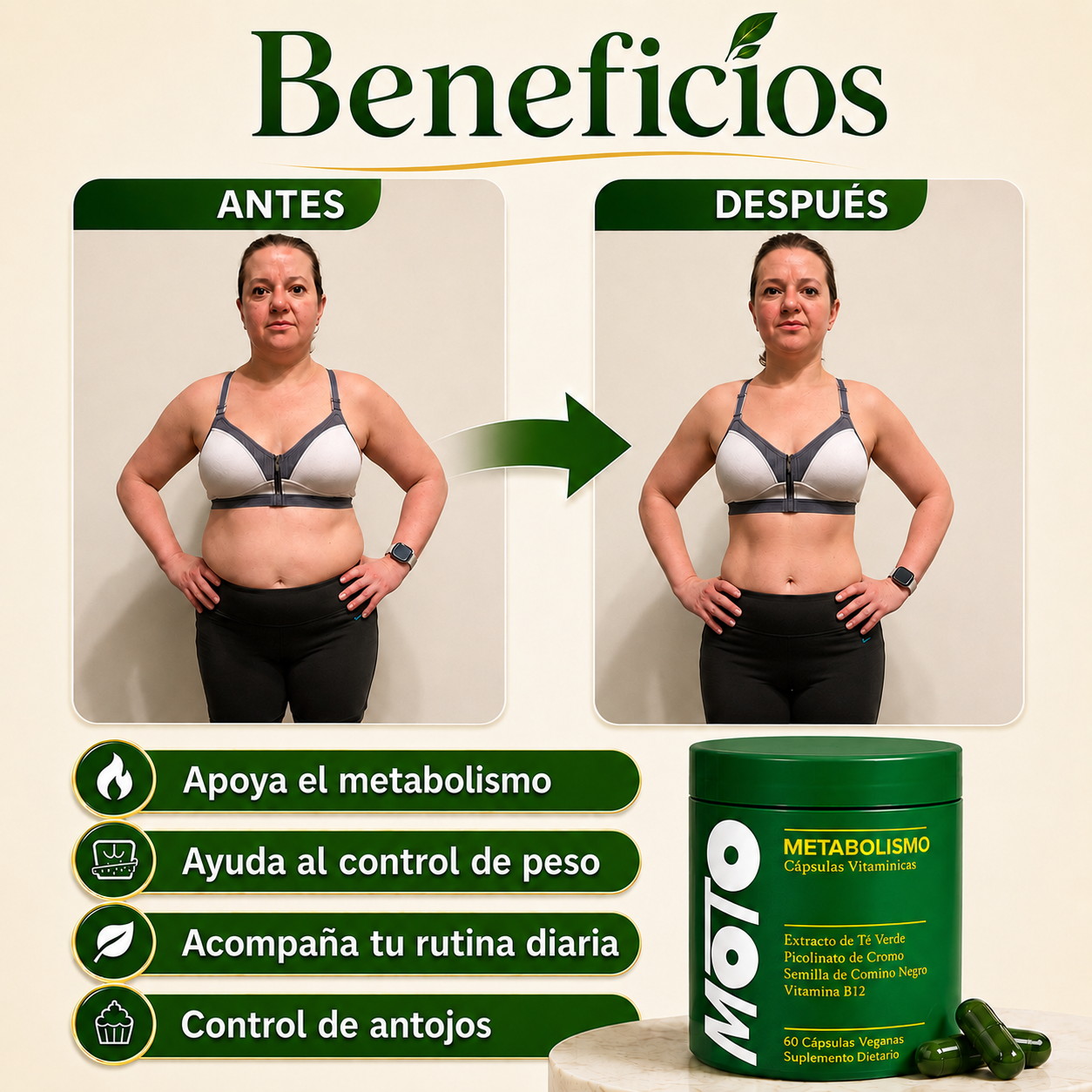 Balance Metabólico - Cápsulas Veganas para Energía y Control Diario