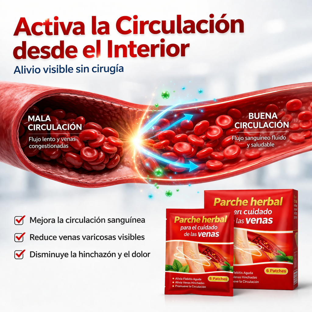 Parche herbal para el cuidado de las venas: reduce rápidamente las varices visibles y el dolor de piernas.