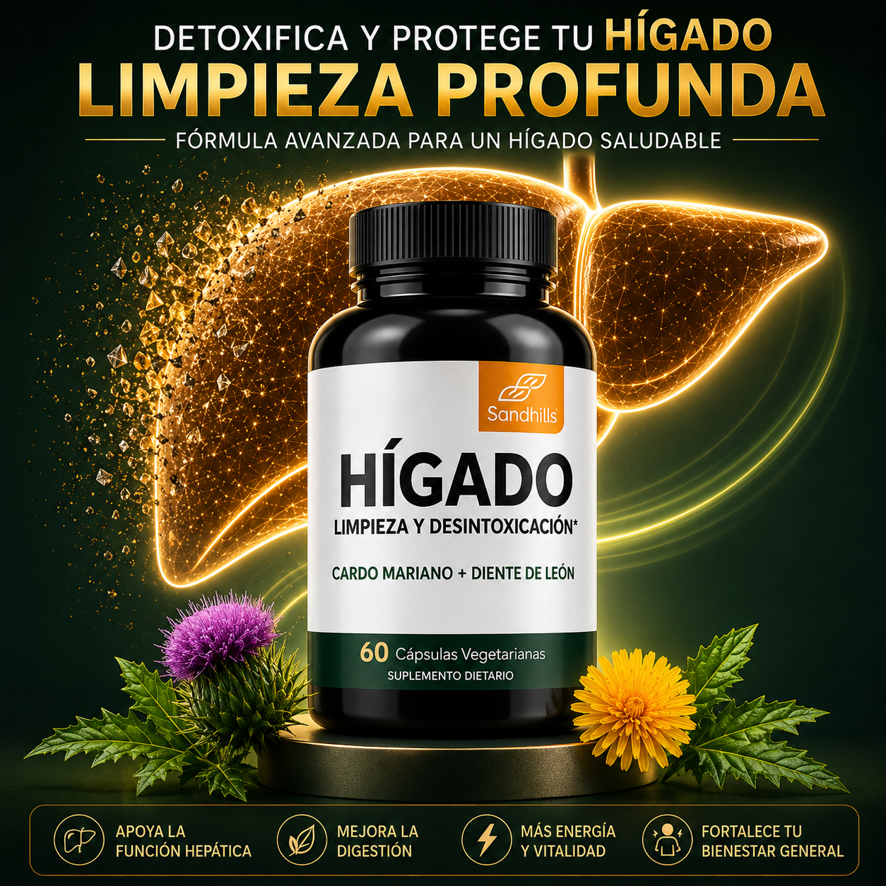Detox Hepático - Apoyo hepático avanzado para que te sientas mejor.