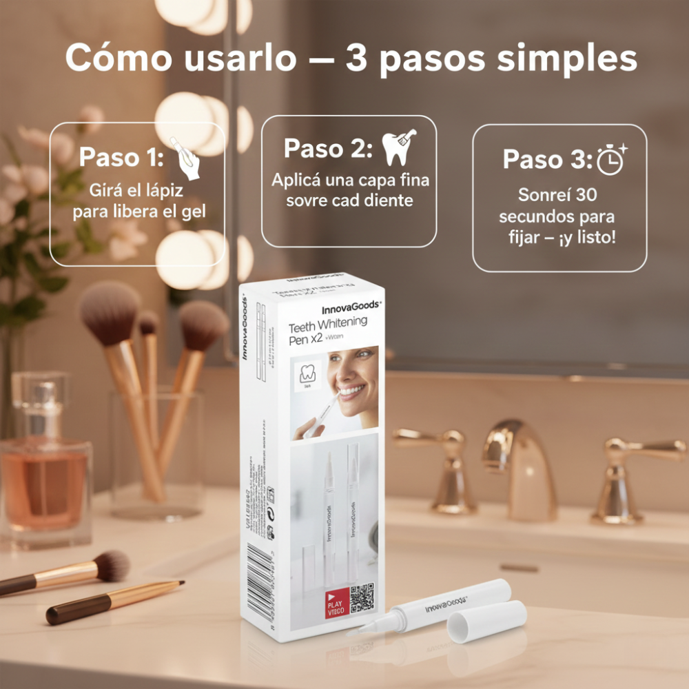 Lápiz Blanqueador LuminaPura — Dientes más blancos, confianza instantánea.
