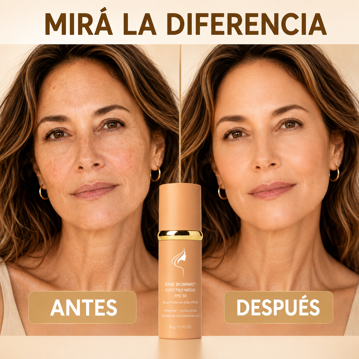 BIOMMIC® Foundation Medium Spectrum SPF 50 - Piel impecable, hidratación y SPF 50 en un solo paso.