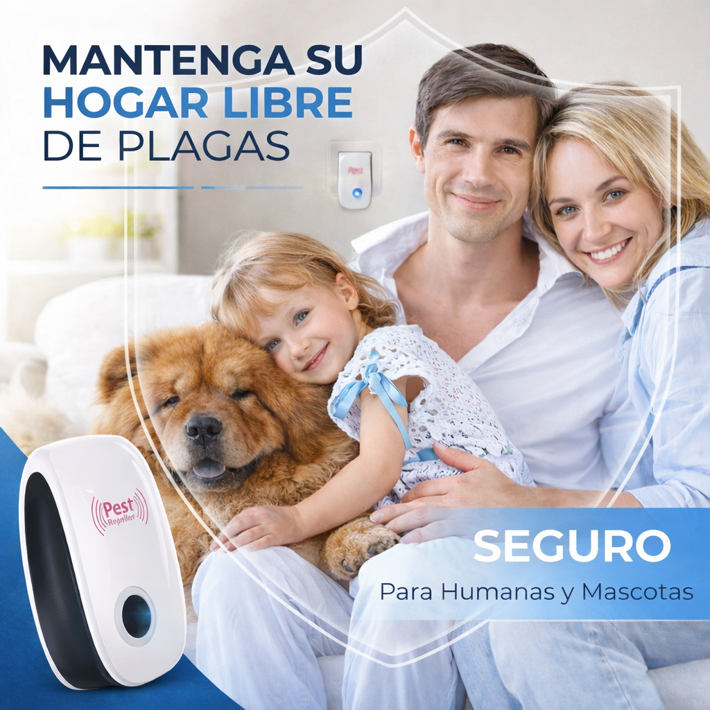 Repelente Ultrasónico Pest Reject 200m² – Seguro para Mascotas y Niños