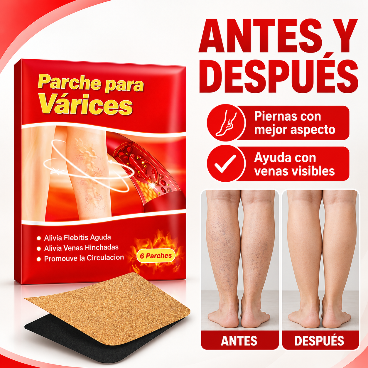 Parches para Várices – Cuidado simple para piernas con venas visibles