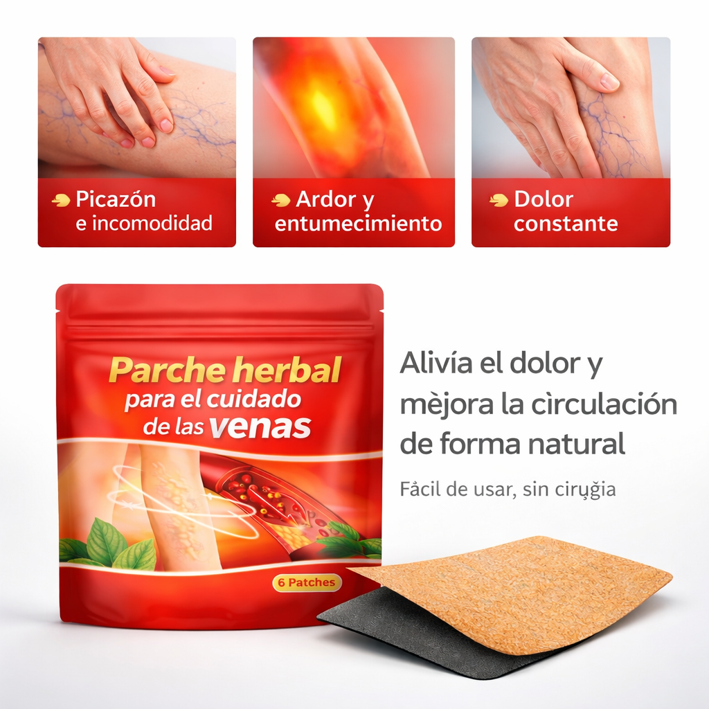 Parche herbal para el cuidado de las venas: reduce rápidamente las varices visibles y el dolor de piernas.