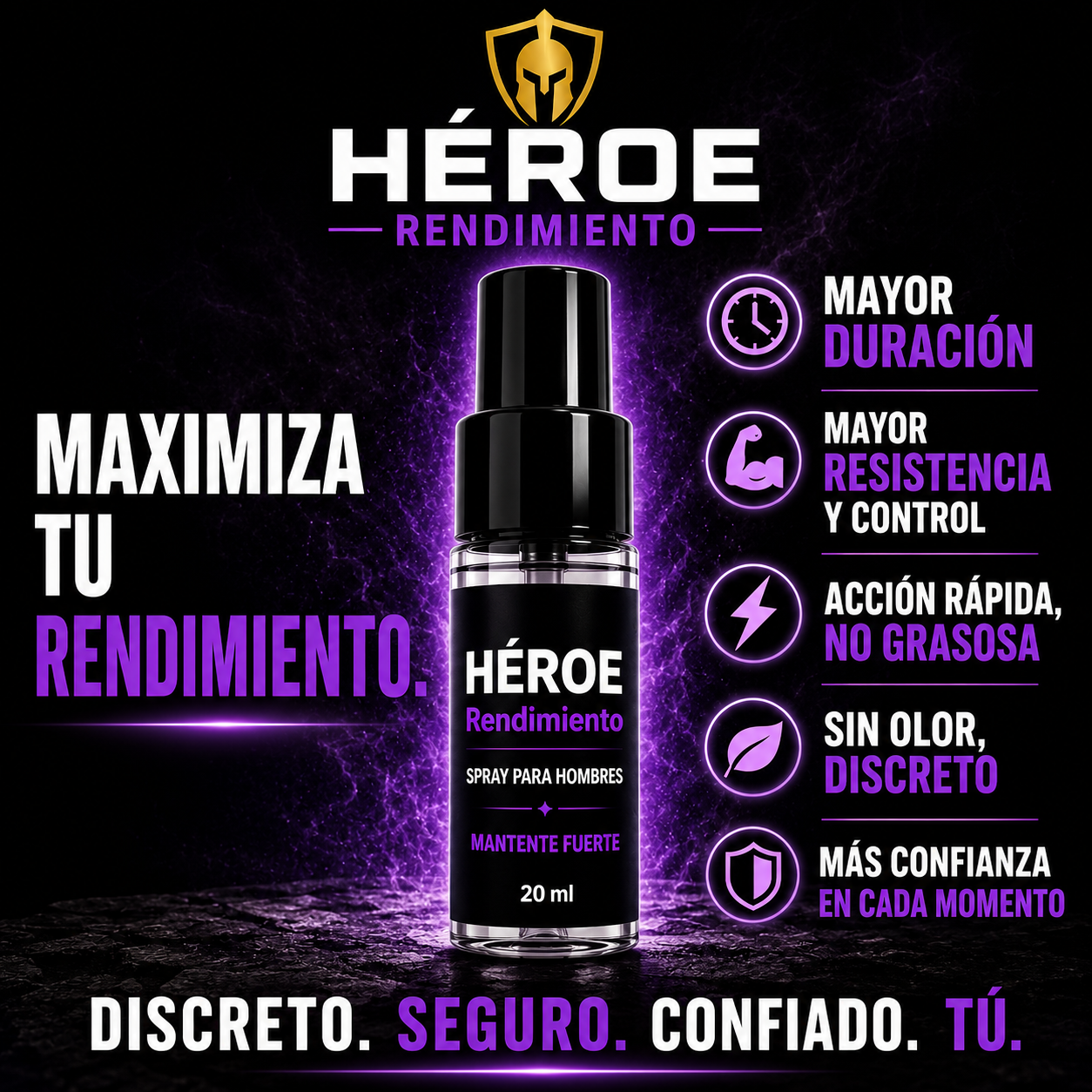 Spray de Rendimiento HÉROE – Máximo Control, Más Confianza y Mejor Rendimiento