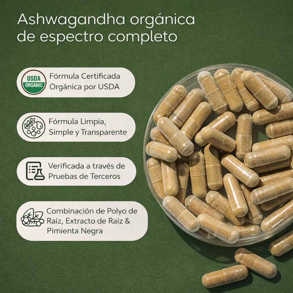 Ashwagandha con Magnesio  - Alivio del estrés, energía y bienestar mental