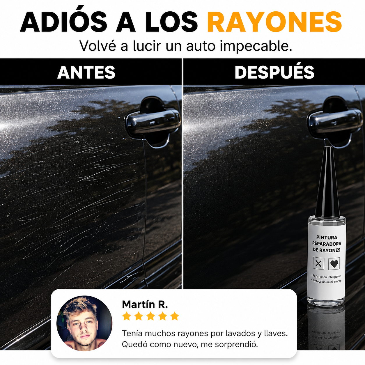 Pintura Reparadora de Rayones – Devolvé el Brillo y la Apariencia de Auto Nuevo en Minutos (Oferta 2x1)