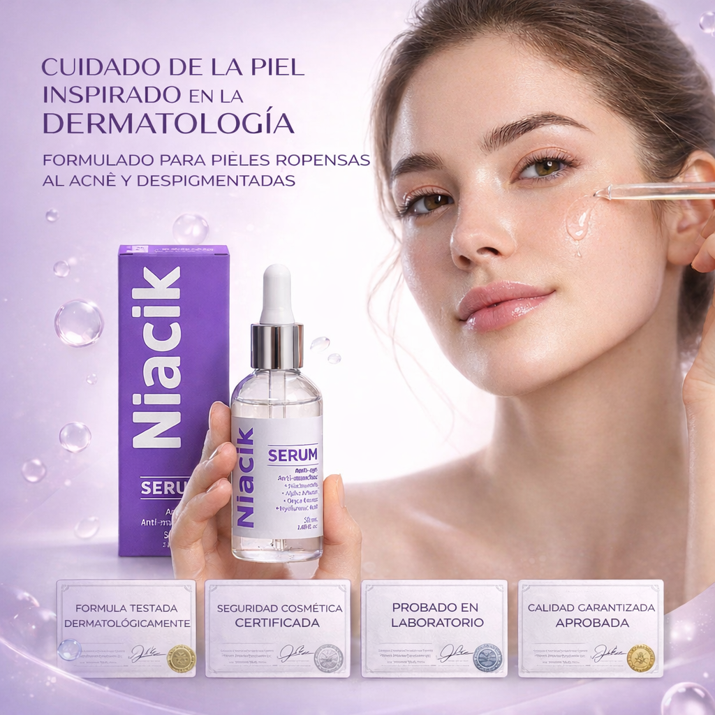 NIACIK SERUM – Transforma la Piel con Acné en una Piel Clara, Suave y Radiante