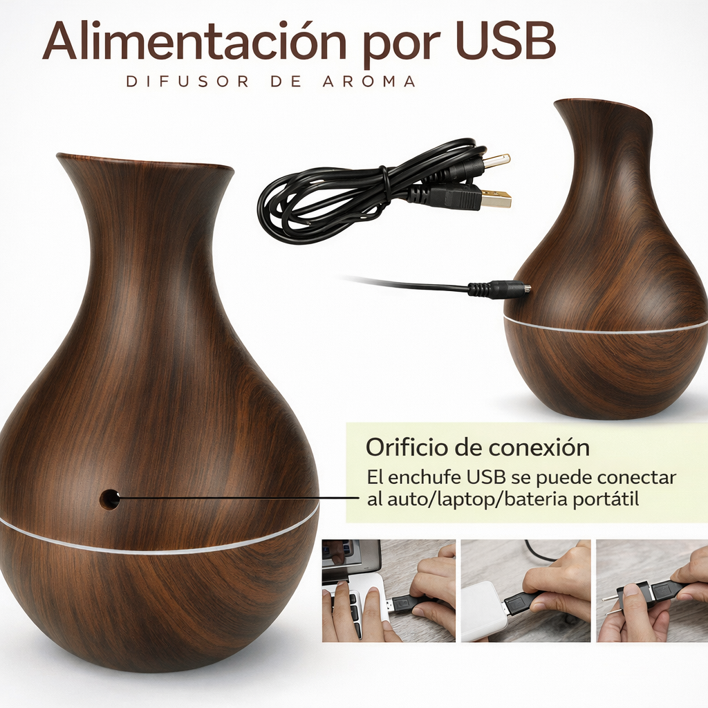 Humidificador ultrasónico con aromaterapia - Convertí tu casa en un lugar donde de verdad te relajás