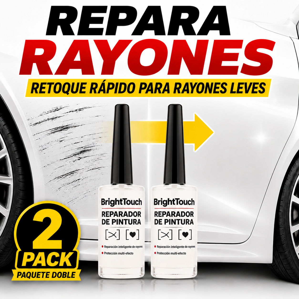 BrightTouch - Reparador de Pintura Look renovado. Gran diferencia. | Pack x2