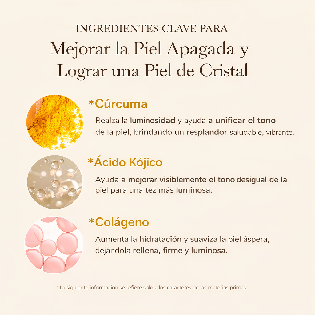 Despertate con la piel más clara con la máscara envolvente de ácido kójico y cúrcuma