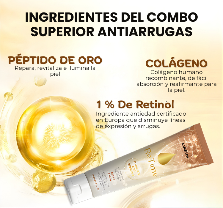 RETIME Crema Antiedad Renueva tu piel. Revela tu mejor edad.
