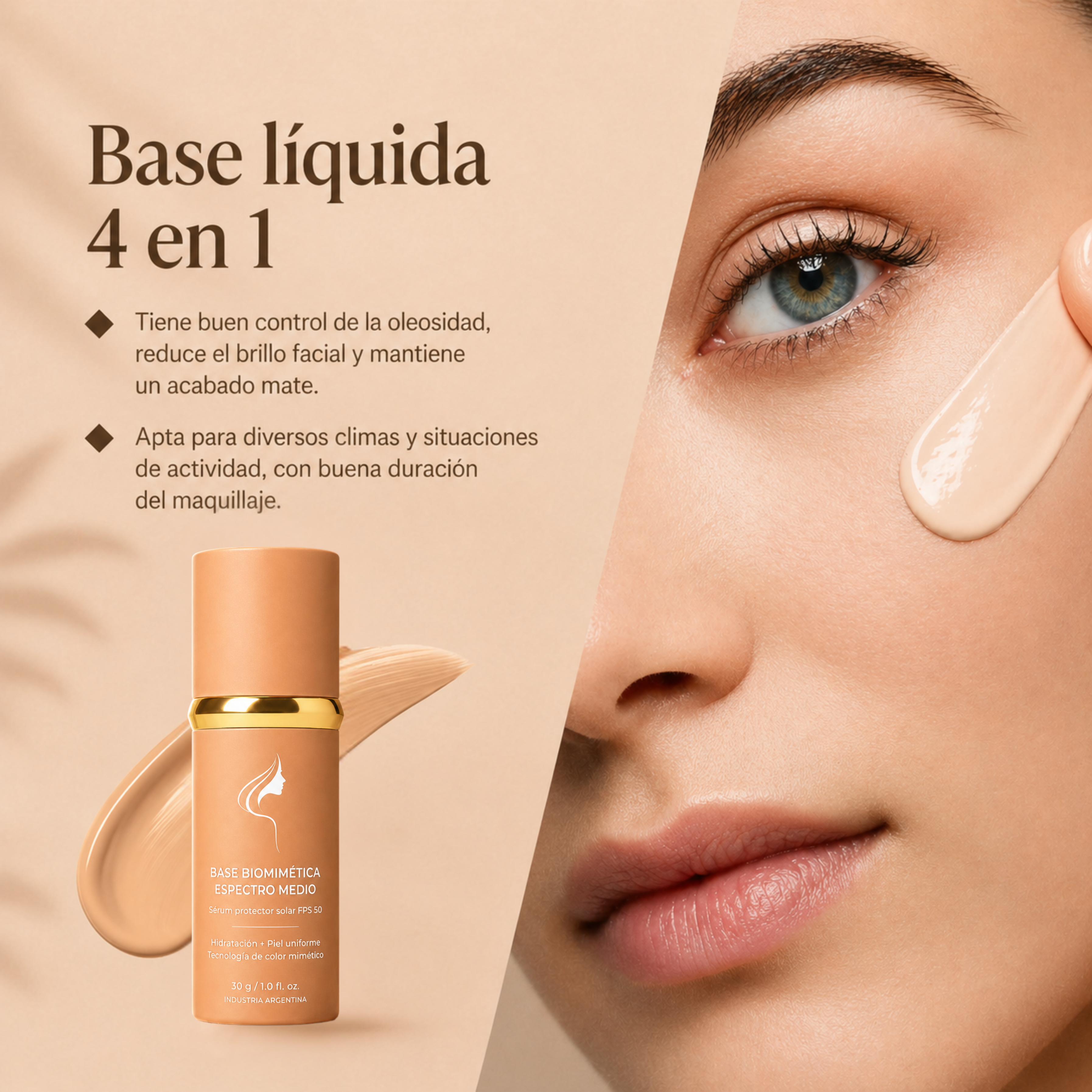 Biommic Foundation – Base Líquida Hidratante que Cambia de Color